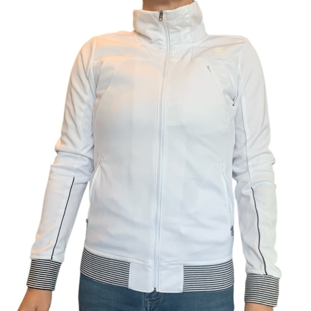 G-Star White Zip Up Running Jacket